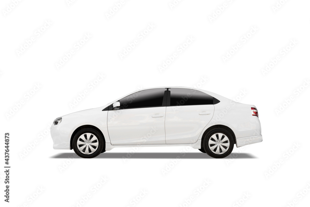 white dedan car isolated on white background