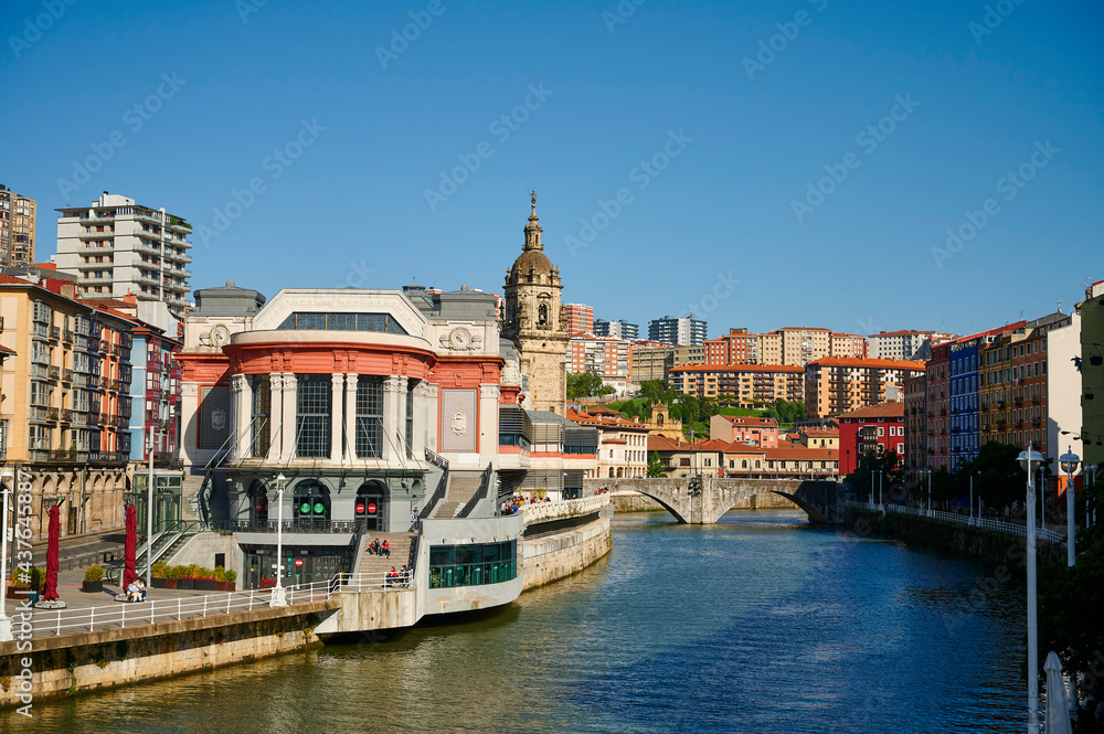 Nervion River and La Rivera Market, Bilbao
