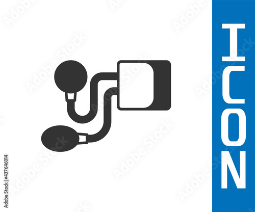 Grey Blood pressure icon isolated on white background. Vector