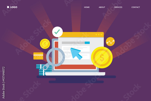 Digital advertising reach customer with paid media marketing platforms, increase conversion, branding and company sales concept. providing digital experience to customer with ad campaign.