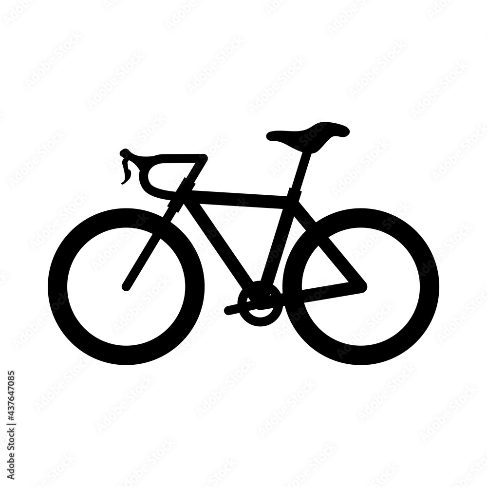 ロードレーサー(スポーツタイプの自転車)のシルエットのイラスト ロードレーサー(スポーツタイプの自転車)のシルエットのイラスト