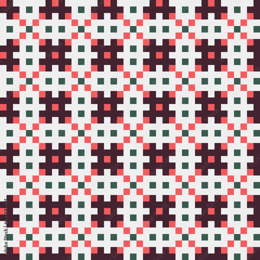 Fototapeta premium Abstract Cross Pattern generative computational art illustration