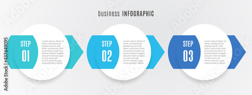 Modern timeline infographic template 3 steps