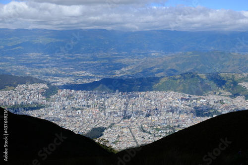 Ecuador Quito - Top station of TeleferiQo with view to Quito
