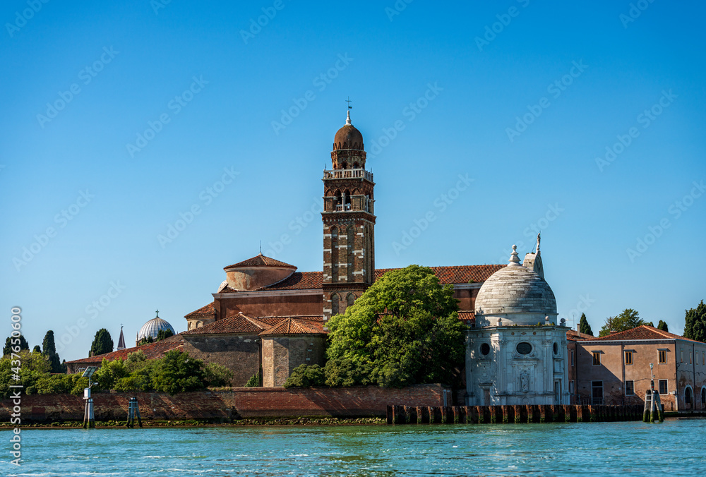 Venice lagoon. Church of San Michele in Isola also called San Michele di Murano in Renaissance Style (1468-1479) by architect Mauro Codussi. UNESCO world heritage site, Veneto, Italy, Europe.