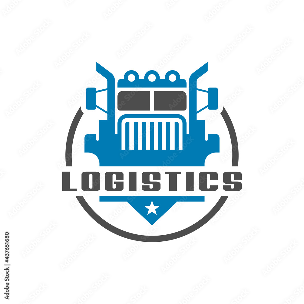 logistics truck shield logo