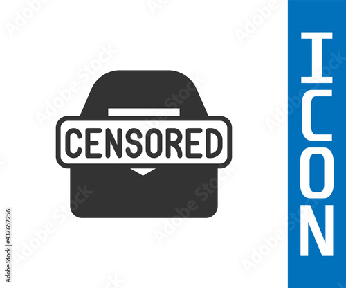 Grey Censored stamp icon isolated on white background. Vector