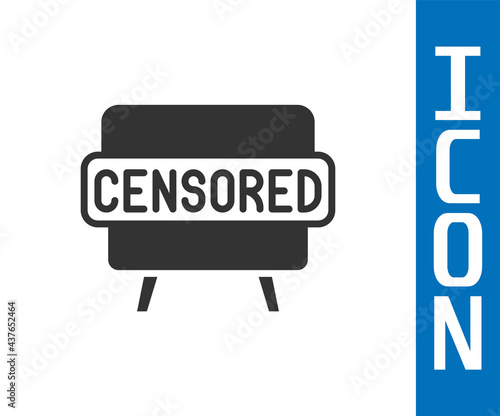 Grey Censored stamp icon isolated on white background. Vector