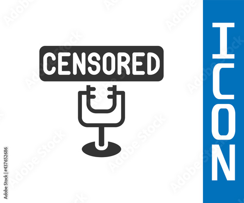 Grey Censored stamp icon isolated on white background. Vector