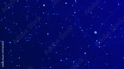 Abstract geometric background blue. Template for presentation of science and technology. Abstract vector background. Molecular structure. Network connection structure. Vector illustration.