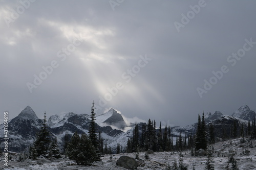 snow covered mountains