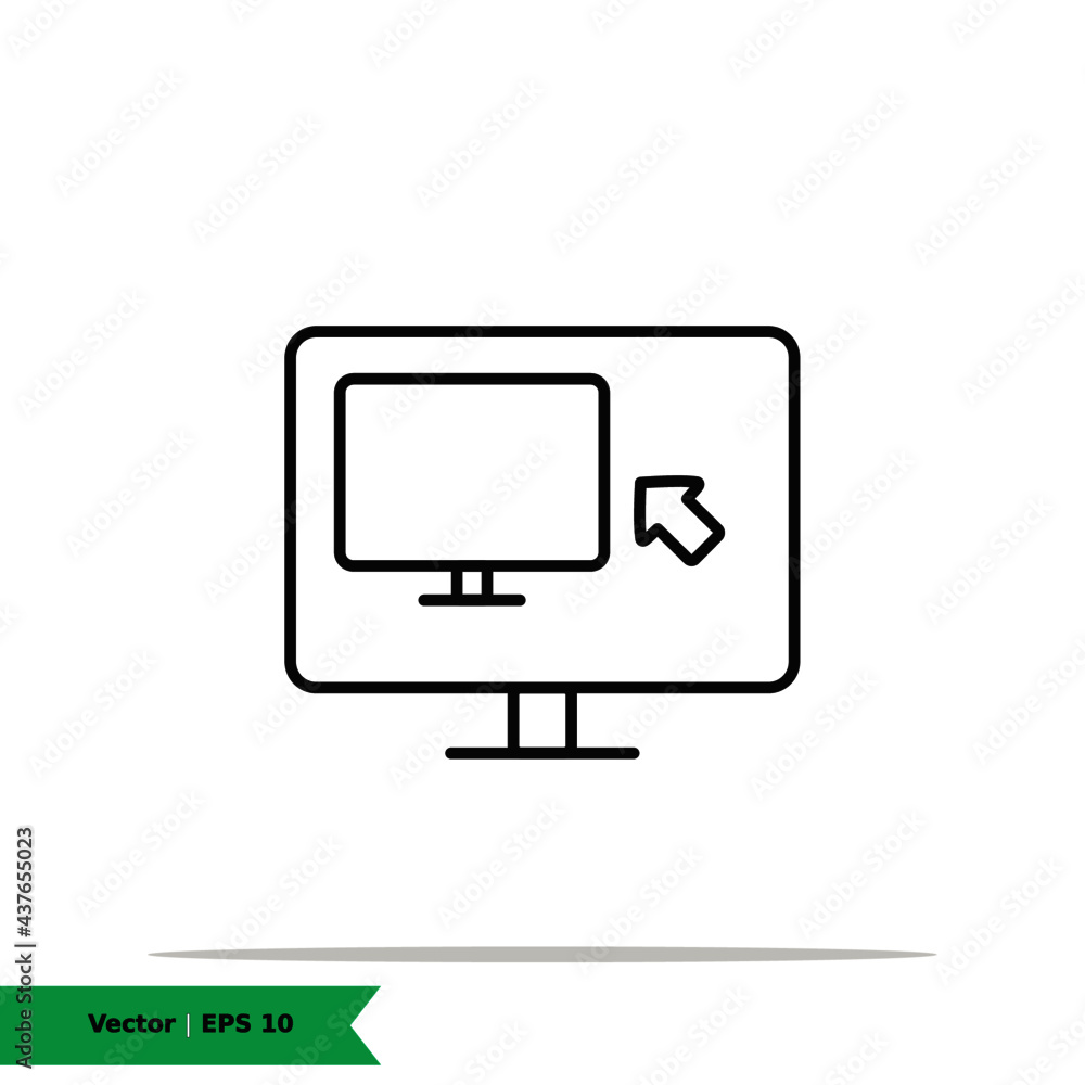 Remote Computer, Work With Internet , Home Working Icon Illustration. Work From Home Sign Symbol. Vector Line Icon EPS 10 Remote Computer, Work With Internet , Home Working Icon Illustration. Work From Home Sign Symbol. Vector Line Icon EPS 10