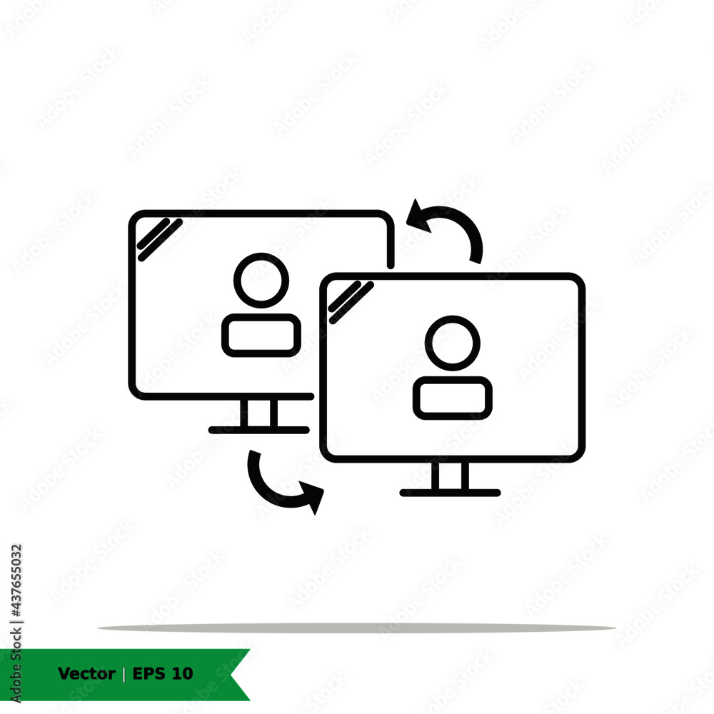 Remote Computer, Work With Internet , Home Working Icon Illustration. Work From Home Sign Symbol. Vector Line Icon EPS 10 Remote Computer, Work With Internet , Home Working Icon Illustration. Work From Home Sign Symbol. Vector Line Icon EPS 10