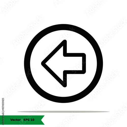 Left Arrow, Back Icon Illustration. Arrow Sign Symbol. Vector Line Icon EPS 10