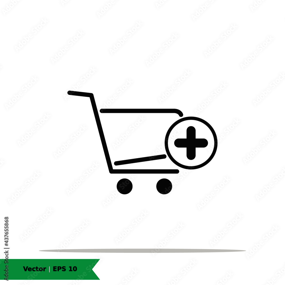 Shopping Cart with Add / Plus Icon Illustration. Shopping, Add Cart List Sign Symbol Logo Templete. Vector Icon EPS 10 Shopping Cart with Add / Plus Icon Illustration. Shopping, Add Cart List Sign Symbol Logo Templete. Vector Icon EPS 10
