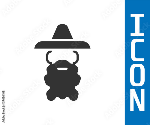 Grey Wizard warlock icon isolated on white background. Vector
