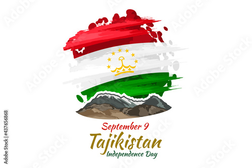 September 9, Independence Day of Tajikistan vector illustration. Suitable for greeting card, poster and banner.