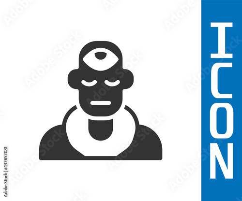 Grey Wizard warlock icon isolated on white background. Vector