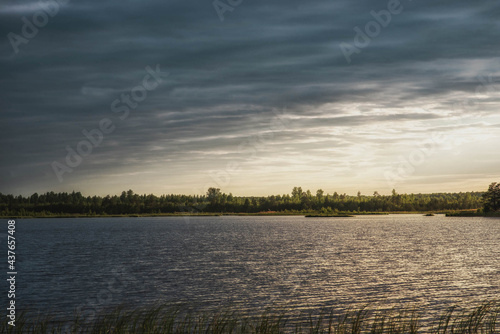 sunset over the river