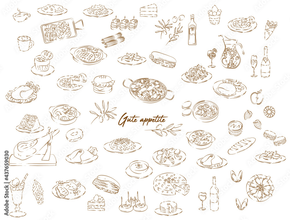 Various food icon illustration set Various food icon illustration set