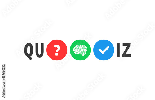 abstract colored text for quiz game