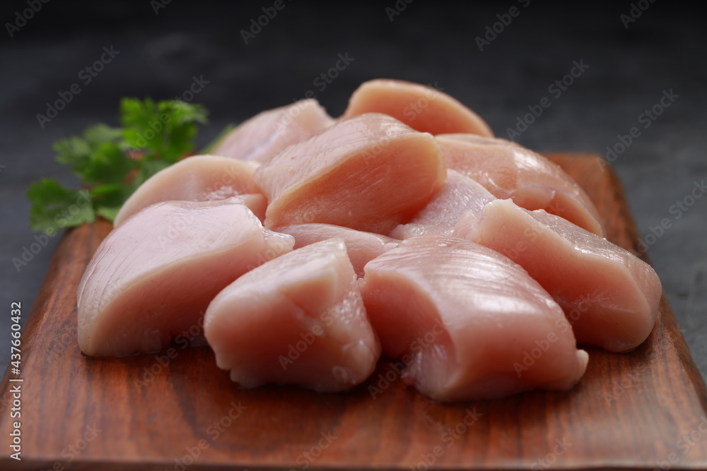 Raw chicken tender fry cut without skin Raw chicken tender fry cut without skin