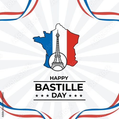 Happy bastille day Celebration Concept Vector Design