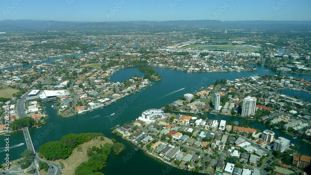 aerial view of the gold coast city