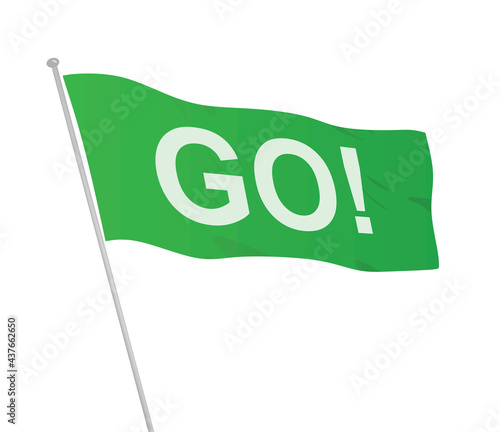 Go green flag. vector illustration