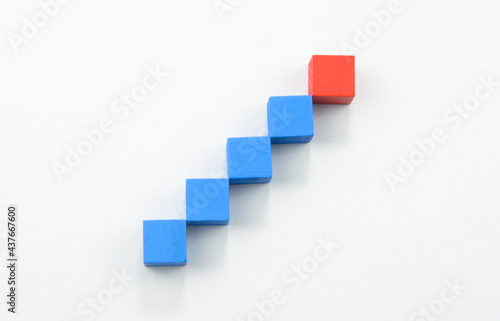 Steps to success. Multicolored steps on white background