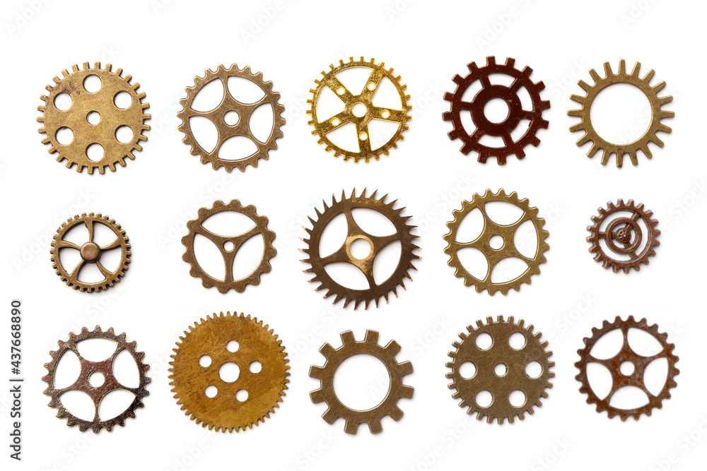 set of gears, isolated on a white background