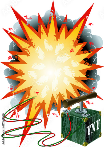bomb explosion cartoon style vector background