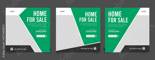 Real Estate Social Media Post Template. Elegant of Real Estate or Home Sale Social Media Promotion	