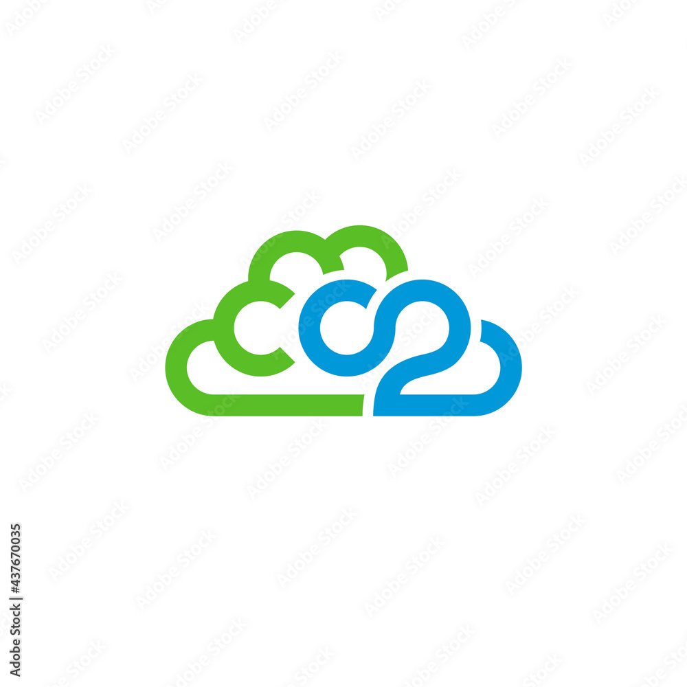 Obraz premium CO2 cloud concept, creative logo design.
