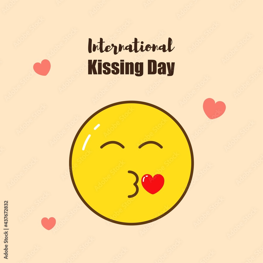 vector illustration for international kissing day