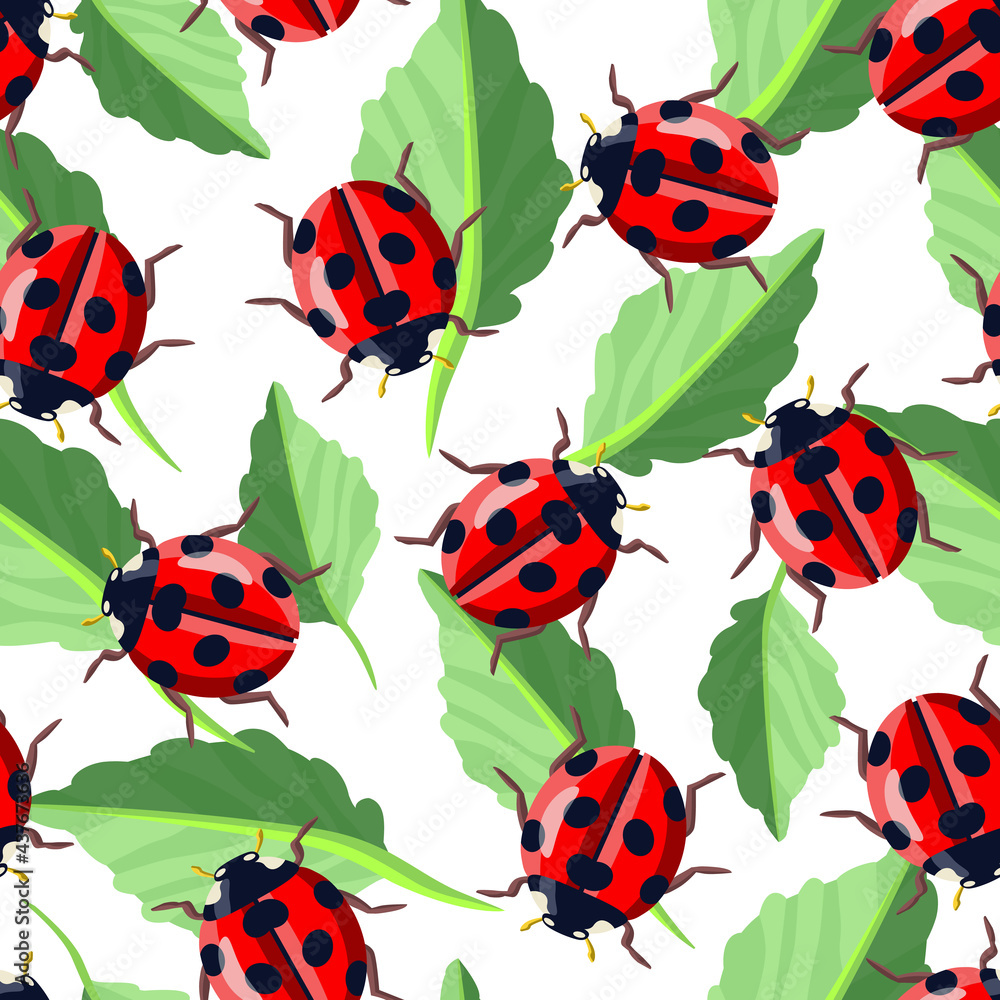Fototapeta premium Ladybug Seamless Pattern