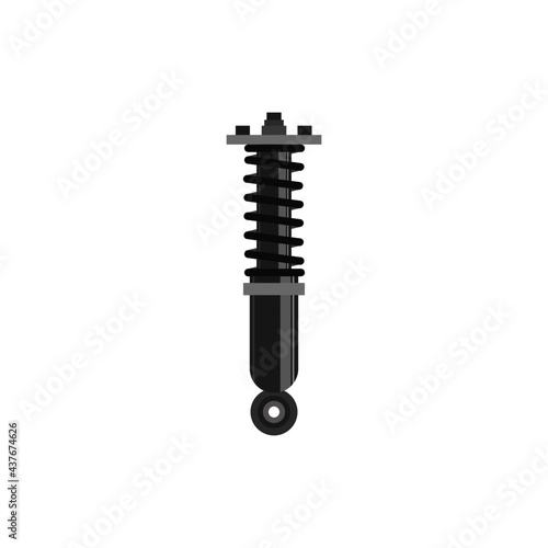 suspension shock absorber on white background,vector