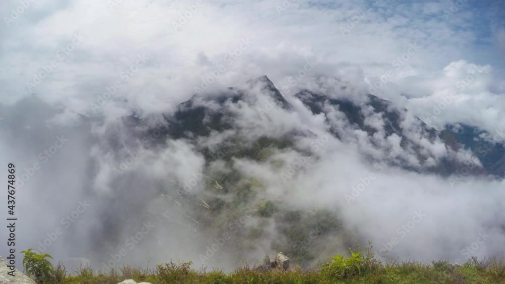 Green mountains and clouds over the ancient city of Machu Picchu Green mountains and clouds over the ancient city of Machu Picchu
