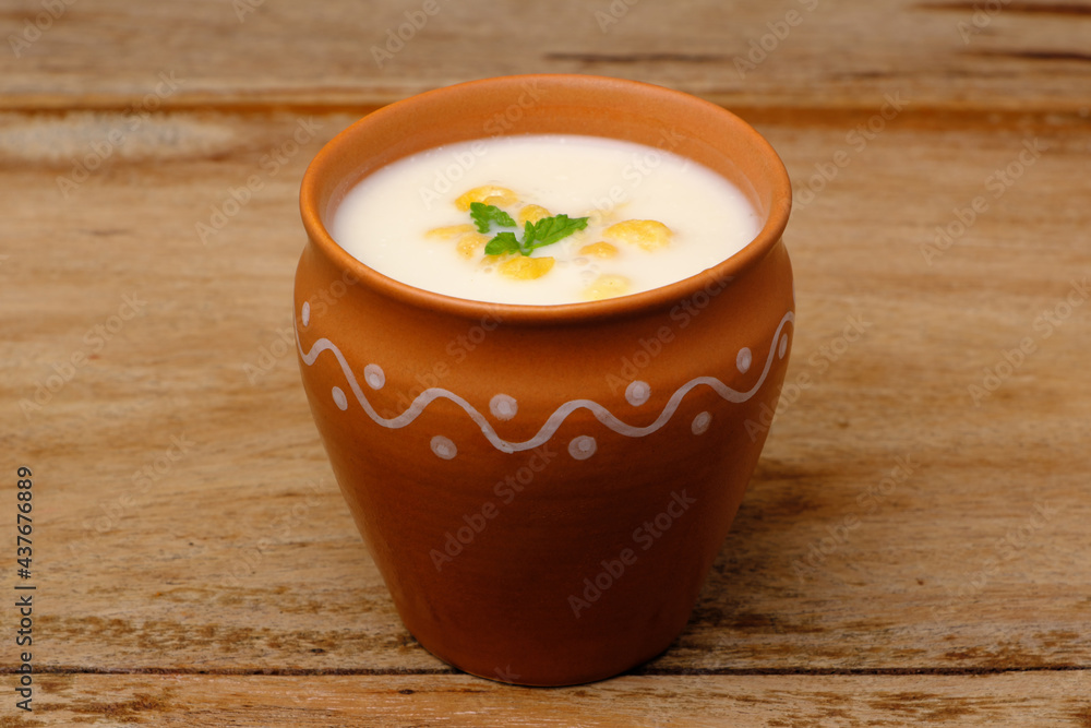 Indian style summer drink masala chach or raita made from buttermilk Indian style summer drink masala chach or raita made from buttermilk