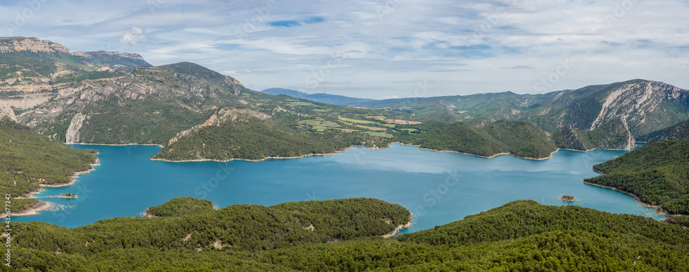 Panoramic view Canyelles reservoir, Spain