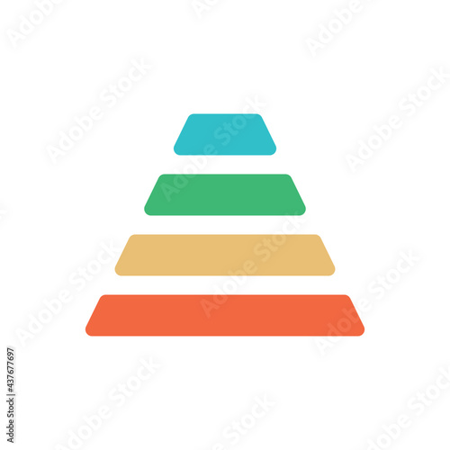 Pyramid Infographic, funnel pyramid business infographic with 5 charts. Template can be edited, recolored, editable. EPS Vector