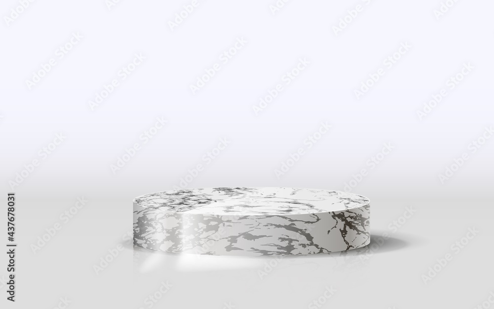 Round marble podium or pedestal for showing product. Round marble podium or pedestal for showing product.