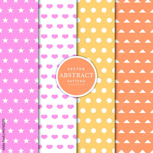 Sweet pastel seamless pattern collection. Design element for prints, decor, textile, fabric, furniture, cloth.