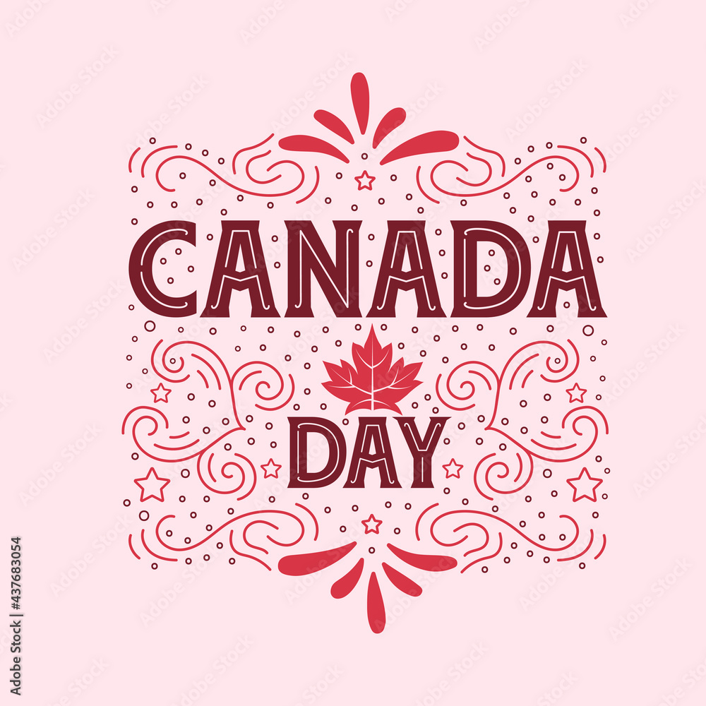 Canada Day, typography greetings card for Canada Day Canada Day, typography greetings card for Canada Day