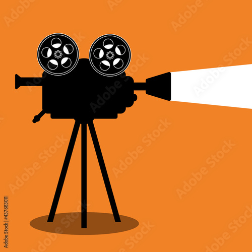 Cinema projector retro vector illustration icon