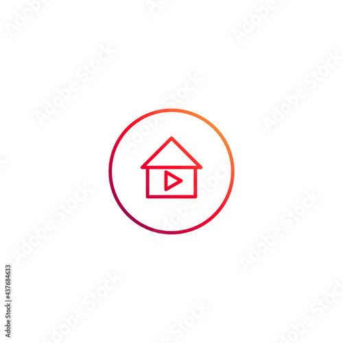 Free Download House and Media Play Button. Vector illustration for graphic design, Web, UI, app. - GFXLoad