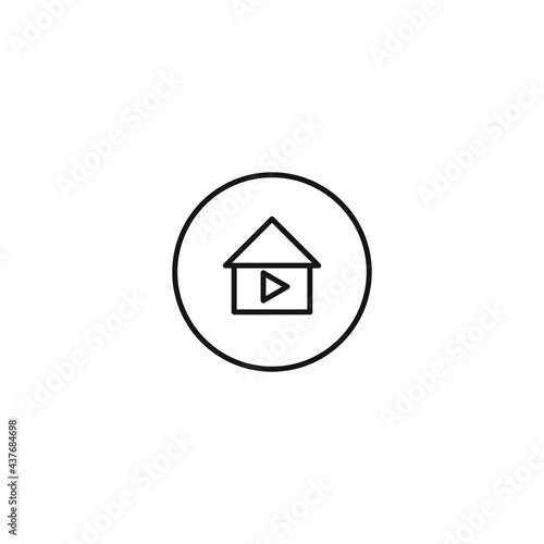 Free Download House and Media Play Button. Vector illustration for graphic design, Web, UI, app. - GFXLoad