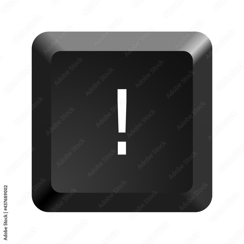 Button with symbol exclamation mark, bang. Icon Vector Illustration. Button with symbol exclamation mark, bang. Icon Vector Illustration.