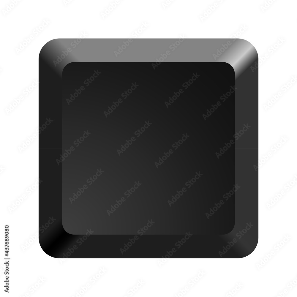 One Black Keyboard Key. Icon Vector Illustration. One Black Keyboard Key. Icon Vector Illustration.