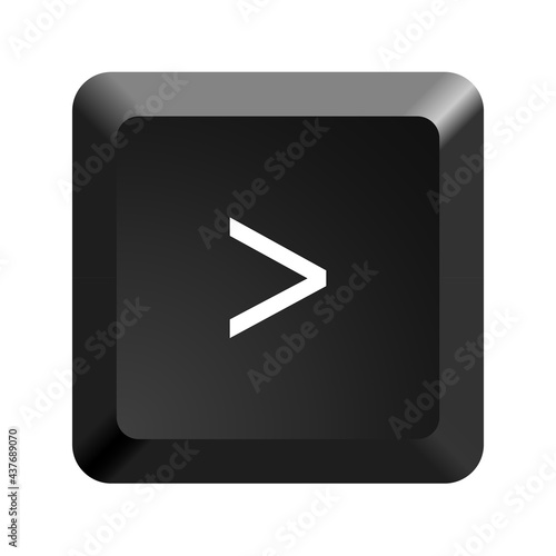 Button with symbol greater than, angle brackets, arrow. Icon Vector Illustration. 